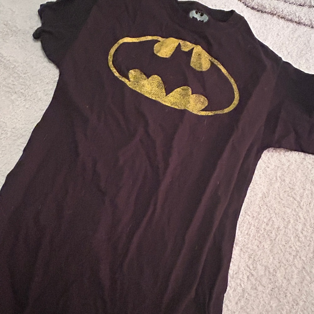 Children's Black and Gold Superhero Emblem T-Shirt